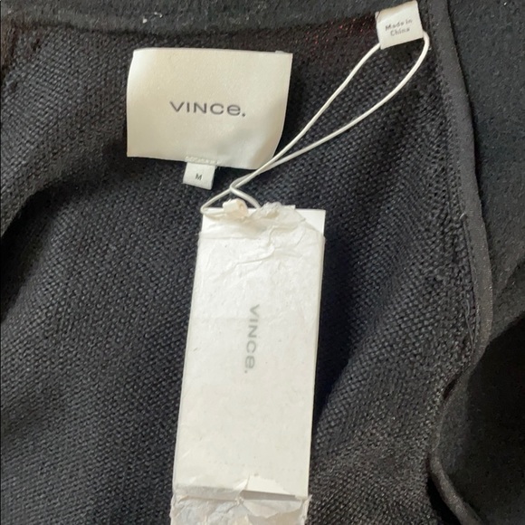 NWT Vince Black Wool Mixed Media Coat Medium - Picture 8 of 9